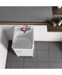 Lavatoio con vasca in polipropilene "Garden" bianco 45x50x85 cm