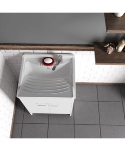 Lavatoio con vasca in polipropilene "Garden" bianco 60x50x85 cm