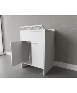 Lavatoio con vasca in polipropilene "Garden" bianco 60x50x85 cm