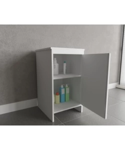 Mobile lavanderia 1 anta e 2 ripiani "Garden" bianco 46,5x49x84 cm