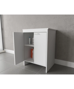 Mobile lavanderia 2ante e 2 ripiani "Garden" bianco 60x49x84 cm