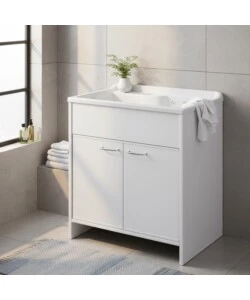 Lavatoio con vasca in polipropilene "Garden" bianco 80x50x85 cm