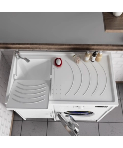 Lavatoio coprilavatrice con vasca reversibile "Garden" bianco 109x60x89 cm