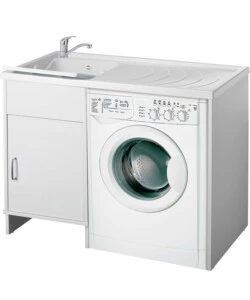 Lavatoio coprilavatrice con vasca reversibile "Garden" bianco 109x60x89 cm