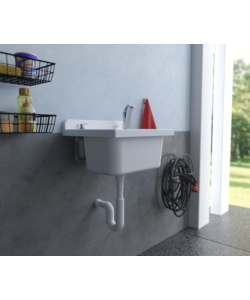 Lavello a muro "Pilozzo Mini" in polipropilene bianco 42,5x34x20 cm