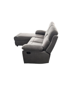 Divano angolare BellaHome "Ketty" in tessuto marrone con penisola a sinistra 197x174/93,5x95 cm