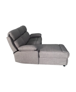 Divano angolare BellaHome "Ketty" in tessuto marrone con penisola a sinistra 197x174/93,5x95 cm