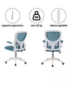 Sedia da ufficio Bellahome ottanio 60x61x98-108 cm