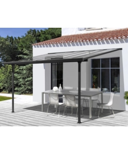 Pergola addossata da esterno Habrita in alluminio 300x307x299 cm