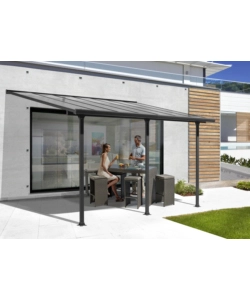 Pergola addossata da esterno Habrita in alluminio 418x307x299 cm