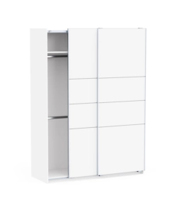 Armadio 2 ante scorrevoli "Fast 2" bianco 148x60x203 cm