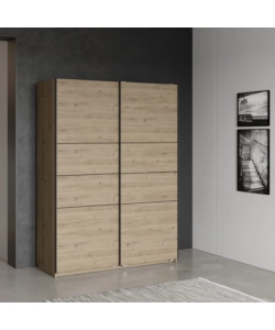 Armadio 2 ante scorrevoli "Fast 2" quercia 148x60x203 cm