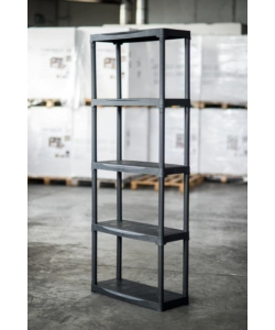 SCAFFALE 5 RIPIANI IN POLIPROPILENE ARTPLAST "TEMPO" NERO PORTATA 120 KG 60X30X176 CM
