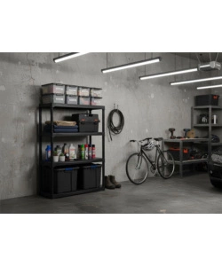 SCAFFALE 4 RIPIANI IN POLIPROPILENE ARTPLAST "TEMPO" NERO PORTATA 150 KG 80X40X133 CM