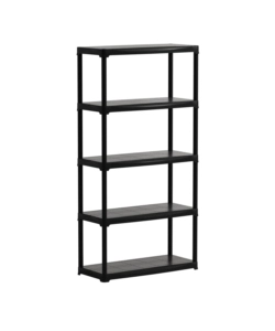 SCAFFALE 5 RIPIANI IN POLIPROPILENE ARTPLAST "TEMPO" NERO PORTATA 180 KG 90X40X176 CM