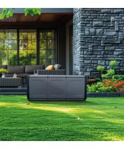 BAULE DA ESTERNO ARTPLAST "CUBE" IN POLIPROPILENE NERO 330 LT 132X53X57 CM