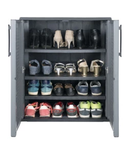 ARMADIO BASSO PORTASCARPE ARTPLAST "EASY" IN POLIPROPILENE GRIGIO SCURO 68X37X84 CM