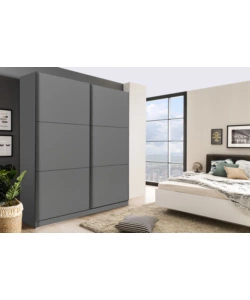 Armadio 2 ante scorrevoli "Siena" grigio opaco 217x62,5x210 cm