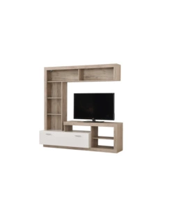 Parete da soggiorno BellaHome "Genova" quercia e bianco 170,5x41,5x170,5 cm