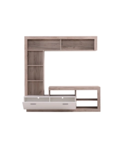 Parete da soggiorno BellaHome "Genova" quercia e bianco 170,5x41,5x170,5 cm