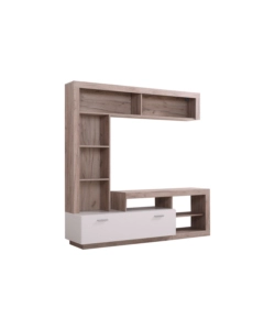 Parete da soggiorno BellaHome "Genova" quercia e bianco 170,5x41,5x170,5 cm