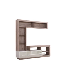 Parete da soggiorno BellaHome "Genova" quercia e bianco 170,5x41,5x170,5 cm