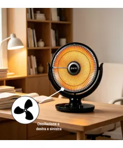 Stufa elettrica al carbonio da appoggio Ignip nero 1000W