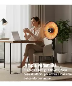 Stufa elettrica al carbonio a piantana Ignip nero 1000W