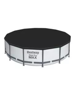 PISCINA FUORI TERRA CON STRUTTURA ROTONDA BESTWAY "STEEL PRO MAX" CON POMPA FILTRO, CARTUCCIA, COPERTURA, SCALETTA 427X427X107 CM - COD. 56950-3