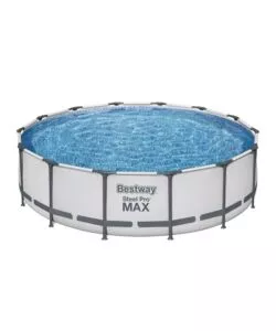 PISCINA FUORI TERRA CON STRUTTURA ROTONDA BESTWAY "STEEL PRO MAX" CON POMPA FILTRO, CARTUCCIA, COPERTURA, SCALETTA 427X427X107 CM - COD. 56950-3