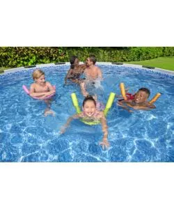 PISCINA FUORI TERRA CON STRUTTURA ROTONDA BESTWAY "STEEL PRO MAX" CON POMPA FILTRO, CARTUCCIA. SCALETTA, COPERTURA PISCINA 457X457X122 CM - COD. 56438-5