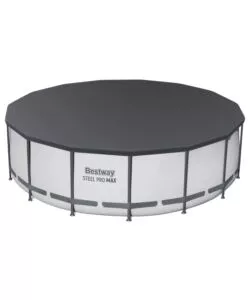 PISCINA FUORI TERRA CON STRUTTURA ROTONDA BESTWAY "STEEL PRO MAX" CON POMPA FILTRO, CARTUCCIA. SCALETTA, COPERTURA PISCINA 457X457X122 CM - COD. 56438-5