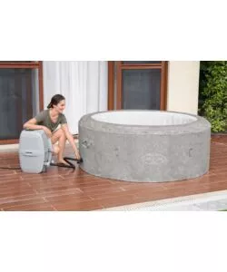 PISCINA IDROMASSAGGIO GONFIABILE BESTWAY "LAY-Z-SPA ZURICH ENERGY SENSE AIRJET" CON CARTUCCIA, CHEMCONNCET E COPERTURA 4 POSTI 180X180X66 CM - COD. 60065