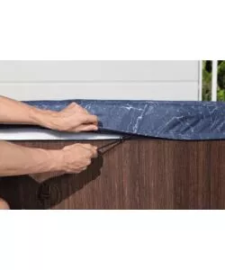 PISCINA IDROMASSAGGIO GONFIABILE BESTWAY "LAY-Z-SPA TORONTO" CON CARTUCCIA, CHEMCONNECT, COPERTURA, 5 POGGIATESTA EFFETTO LEGNO 7 POSTI 190X190X70 CM - COD. 6001W