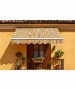 Tenda da sole a barra quadra Essenza fantasia riga gialla 250x300 cm