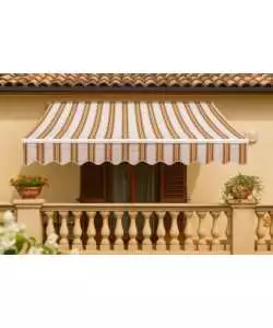 Tenda da sole a barra quadra Essenza fantasia riga beige 250x200 cm