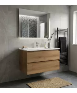 Mobile bagno sospeso "Dafne" 2 cassetti rovere 81x46x51,2 cm