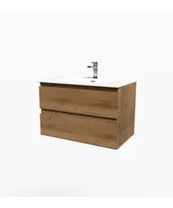 Mobile bagno sospeso "Dafne" 2 cassetti rovere 81x46x51,2 cm