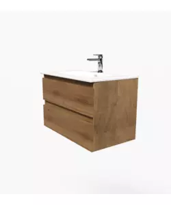 Mobile bagno sospeso "Dafne" 2 cassetti rovere 81x46x51,2 cm