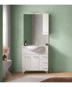 Completo mobile bagno "Gaia 1105" bianco nordico 105x90x50 cm