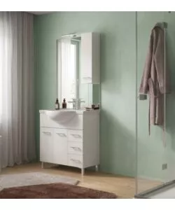 Completo mobile bagno "Gaia 1105" bianco nordico 105x90x50 cm