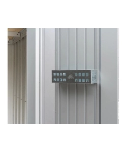 Set 2 pezzi cestino porta oggetti per porta casetta da giardino biohort argento metallizzato