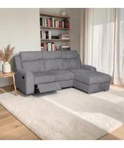 Divano angolare destro Bellahome "Astrid" grigio 247x94/159x104 cm