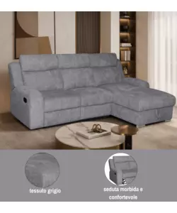 Divano angolare destro Bellahome "Astrid" grigio 247x94/159x104 cm