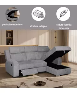 Divano angolare destro Bellahome "Astrid" grigio 247x94/159x104 cm