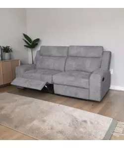 Divano 3 posti Bellahome "Astrid" grigio con recliner 210x94x104 cm