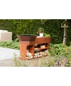 Barbecue a legna Barbecook "Nestor Island" con piano di lavoro 80x90 cm