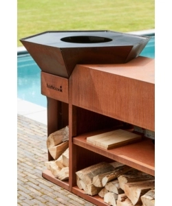 Barbecue a legna Barbecook "Nestor Island" con piano di lavoro 80x90 cm
