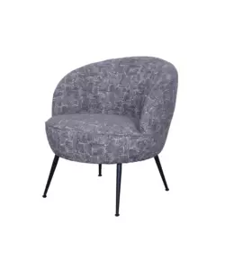 Poltroncina Bellahome "Nora" in velluto fantasia bianco e grigio 63x69x70 cm