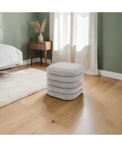 Pouf contenitore ad anelli Bellahome grigio chiaro 44x44x40 cm